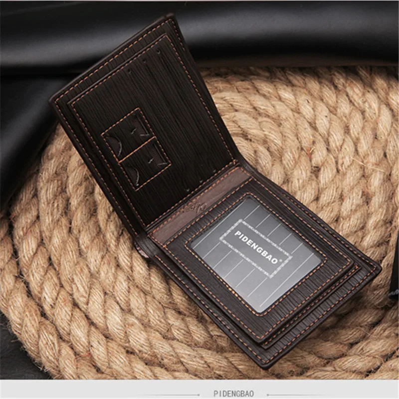 

BISI GORO 2020 Men Wallets Black Coffee Business Card Holder Male High Quality PU Leather Card Wallet Luxury Short Solid Wallets