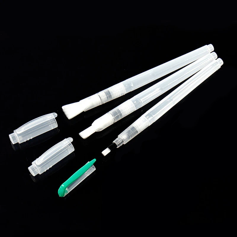 3Pcs Flat end 3/6 шт, новые цветные мягкие кисти для рисования, маркер, акварельные ручки для рисования, нейлоновые плоские наконечники, многоразовая живопись - Цвет: 3Pcs Flat end