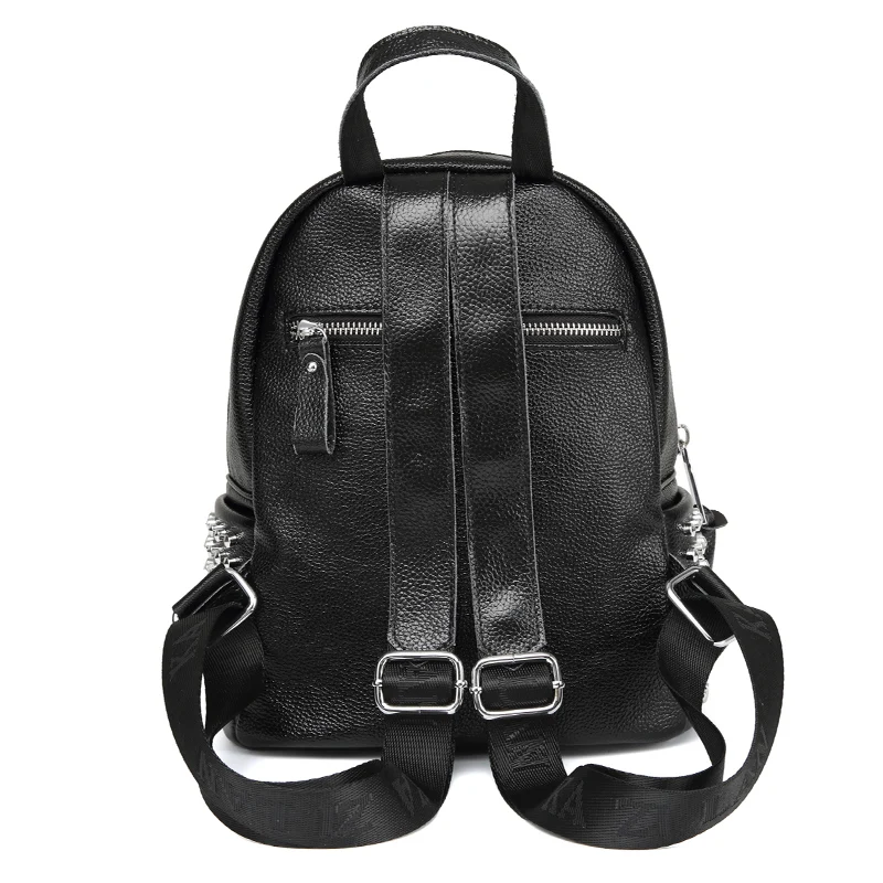 Rivets Cool Leather Backpack Women's Back Pack Hot Fashion Double Shoulder Bags High End Luxury Bagpack Mochilas | Багаж и сумки