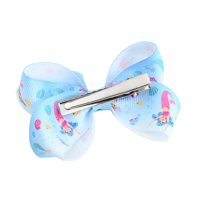 

Unicorn Mermaid Print Little Girl Hair bows Colorful 12 Pairs 3 inch Small Hair Clips for Toddlers Childrens Hair Accessories