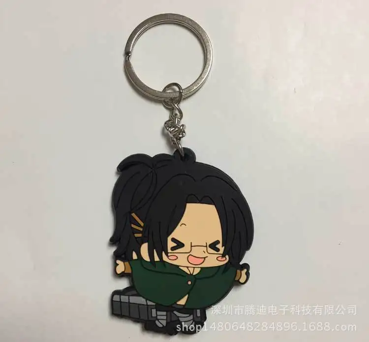 Attack on Titan Wings of Liberty Аниме ПВХ брелок Rivaille Levi Eren Jager Armin Arlert смешной кулон ювелирные изделия Llaveros подарки