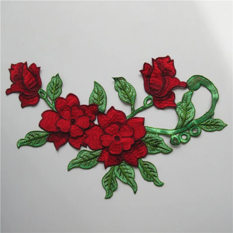 Кружевное вышитое декольте Воротник отделка Вышивка нашивки ткани роза цветок