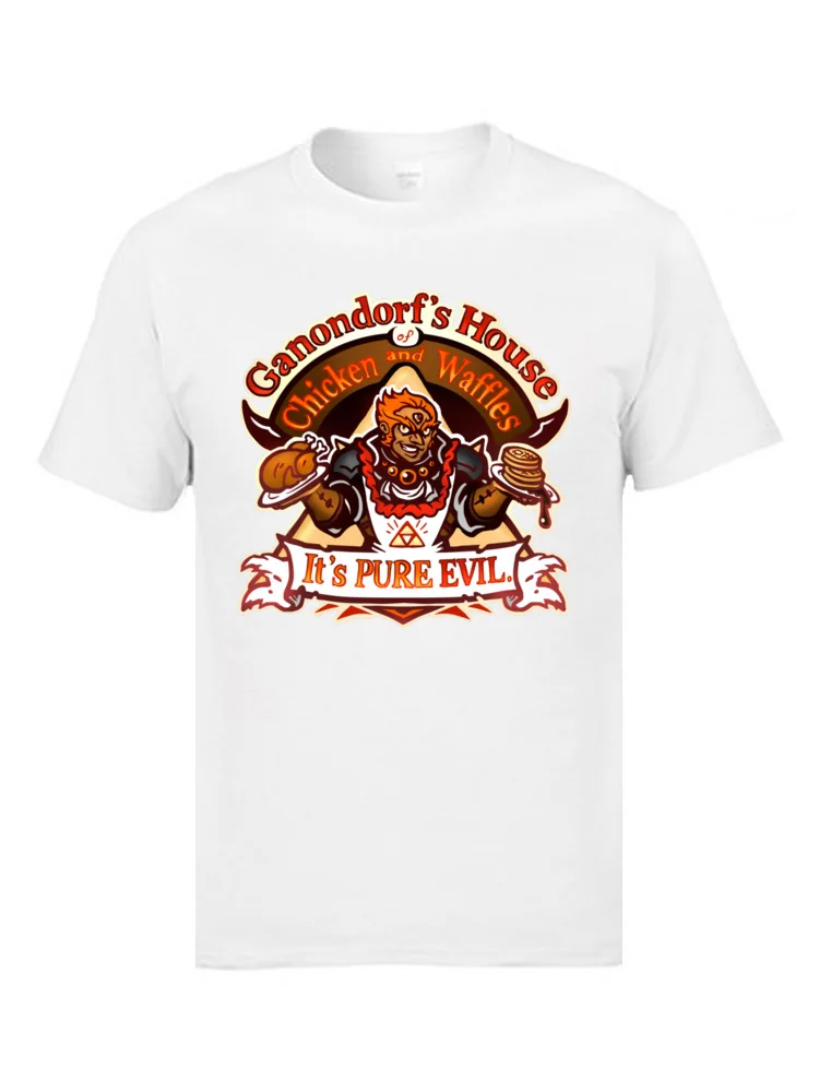 Забавные футболки Marvel Ganondorfs House of Chicken and Waffles It's Pure Evil Cool футболки мужские модные футболки с аниме рисунком