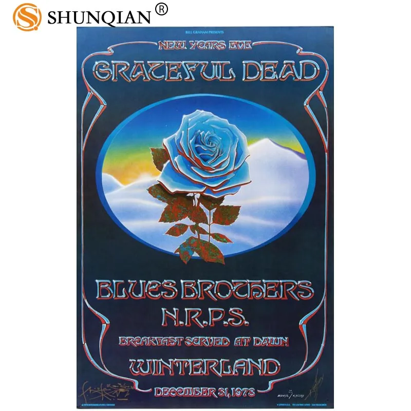 Тканевый постер на заказ художественный декоративный с надписью Grateful Dead