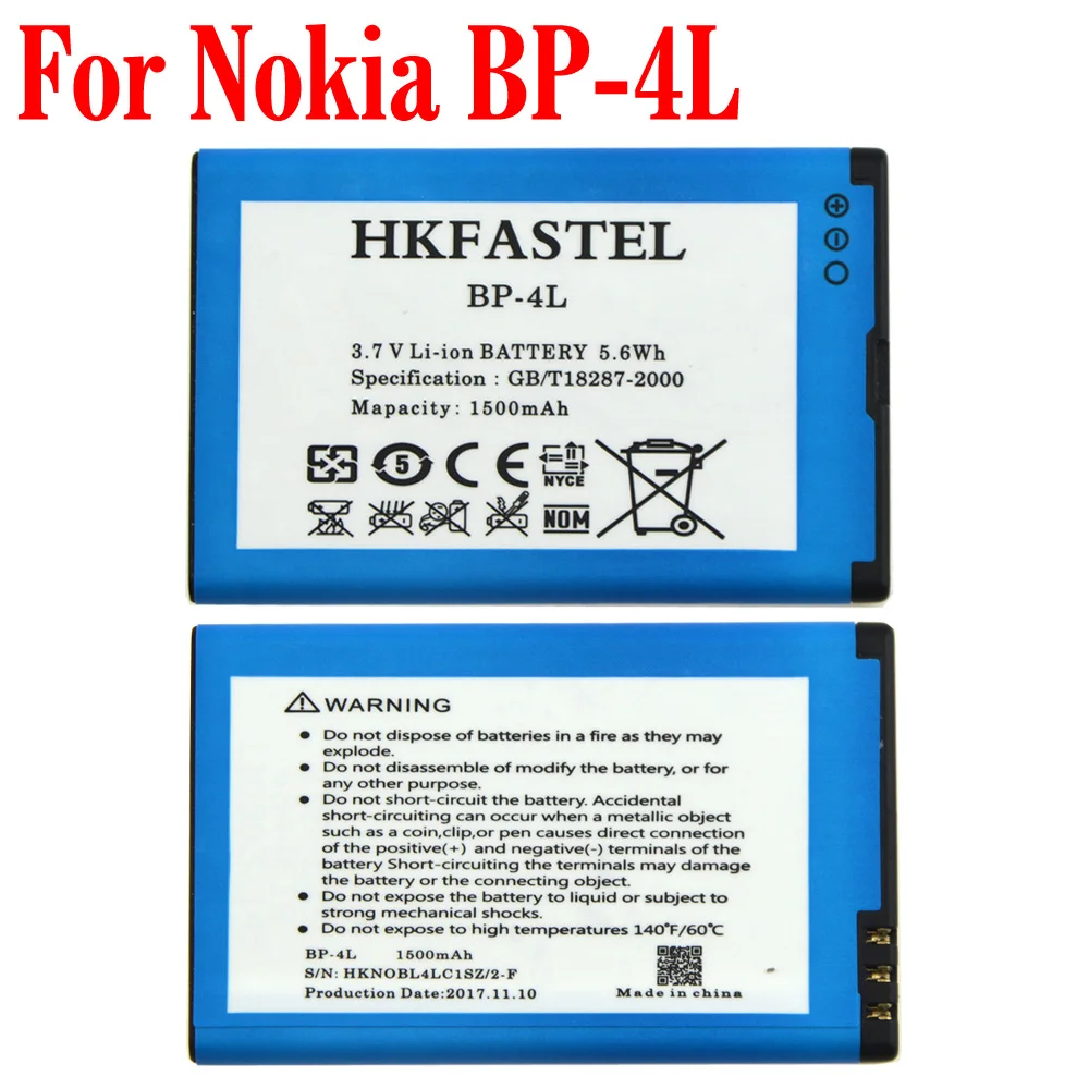 Аккумулятор hkfatel для мобильного телефона литий-ионный аккумулятор BP 4L Nokia 6650F 6650