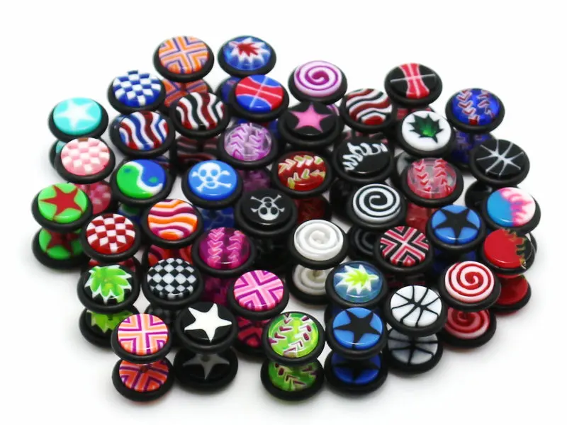 Поддельные ушные пробки 8 мм сережки-обманки измерительные украшения для