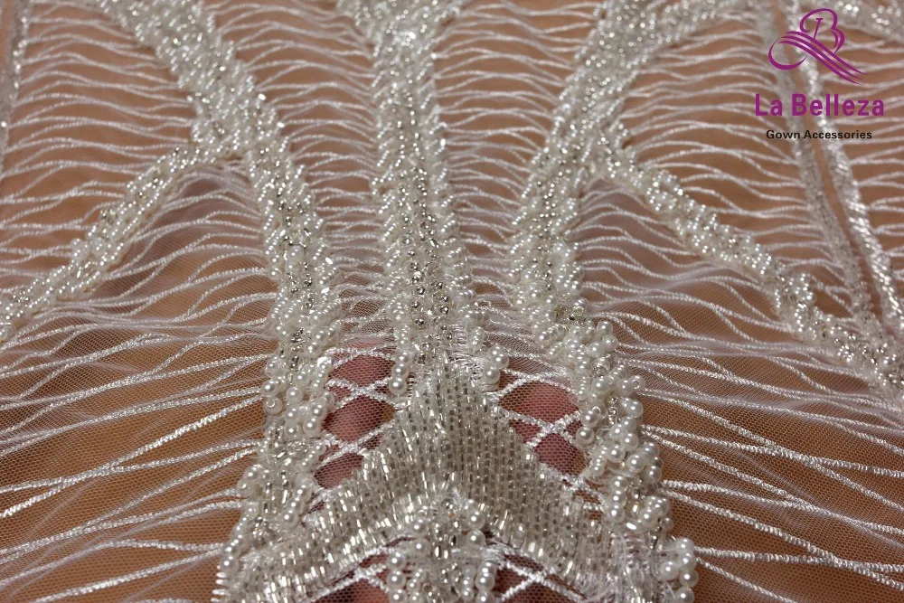 La Belleza новая тяжелая вышитая бисером кружевная ткань розовое золото простая линия Бисероплетение вечернее платье кружевная ткань 1 ярд