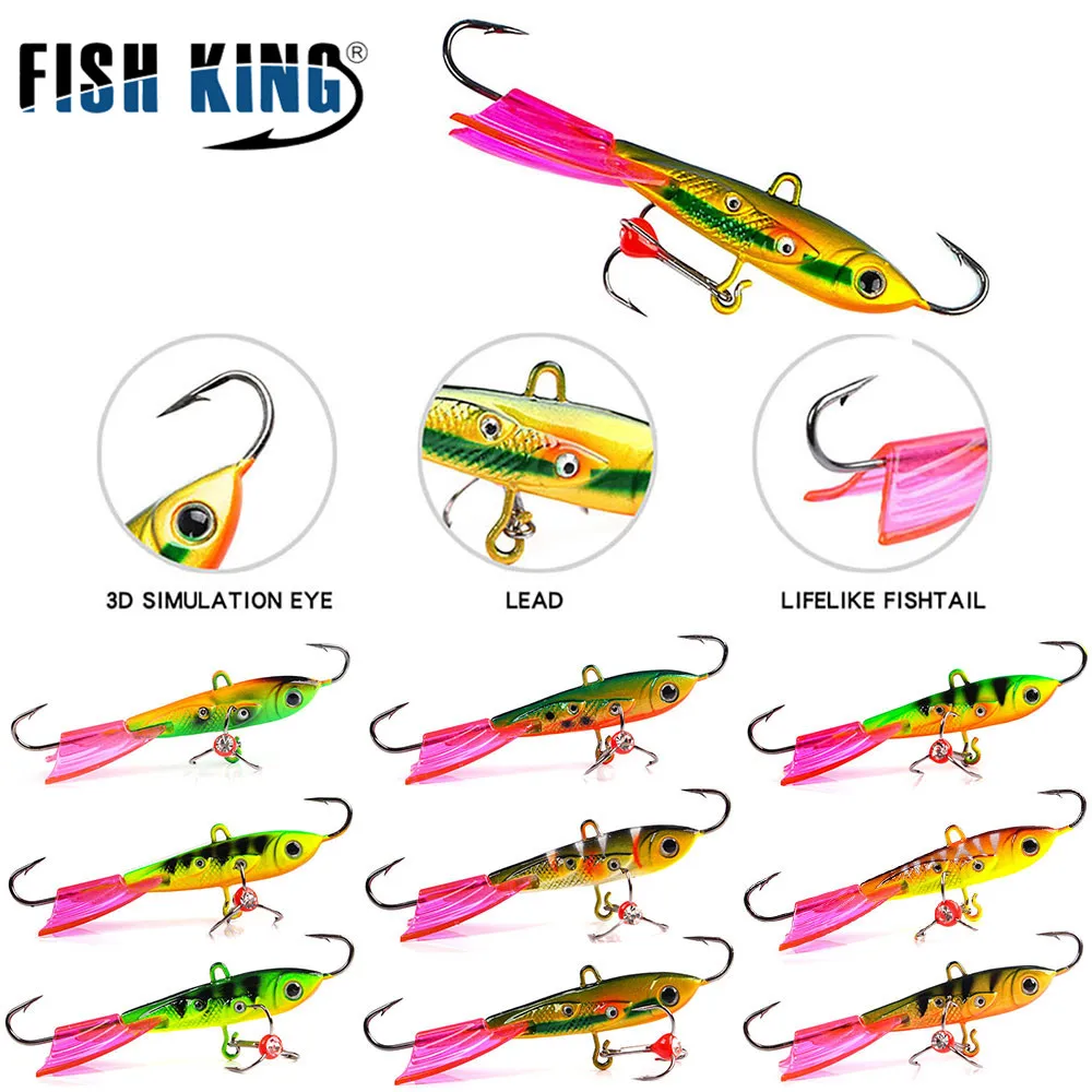 FISH KING 1PC Winter Fishing Lure Ice Jig Bait 6.3cm/8.5cm 10g/20g Carp hooks Lead Hard Pesca Tackle | Спорт и развлечения