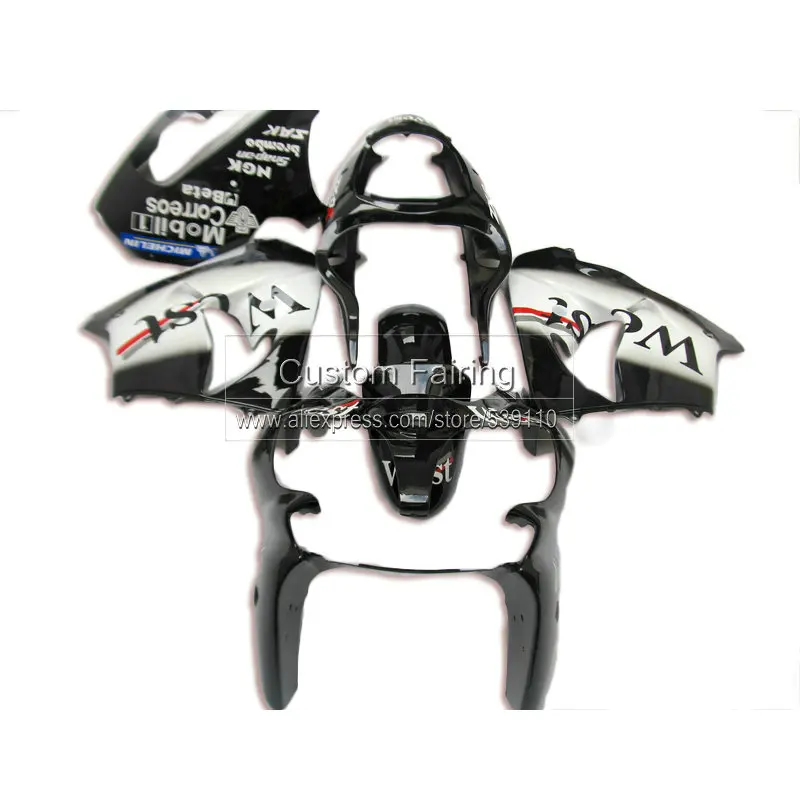 

Популярный обтекатель для Kawasaki ZX9R Ninja zx 9r 2001 2000 01 00 наклейка белый черный обтекатель для мотоцикла MF74