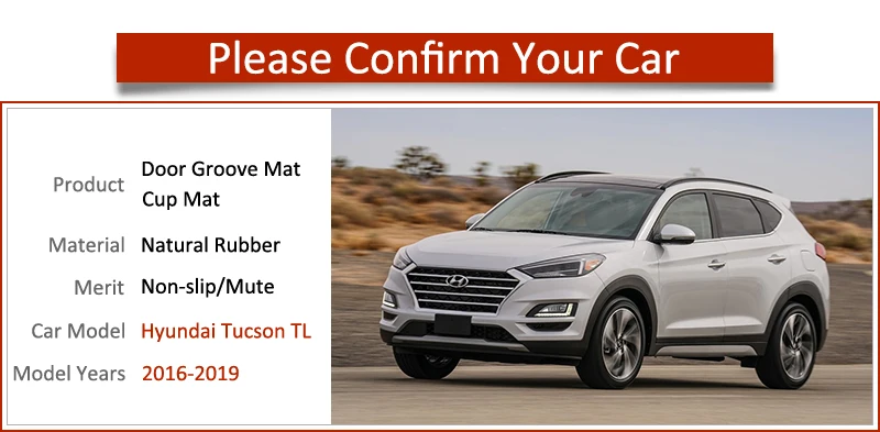 Для hyundai Tucson TL противоскользящие резиновые коврики, подушка для чашки, коврик для двери MK3, аксессуары, наклейки для автомобиля