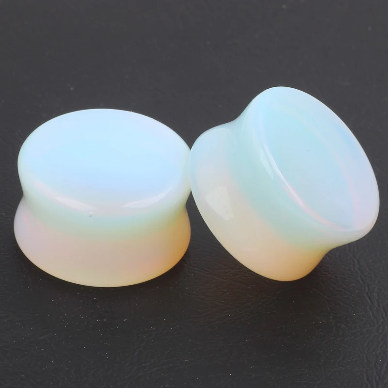 2 шт./лот опаловое стекло натуральный камень ушные носилки затычки серьги