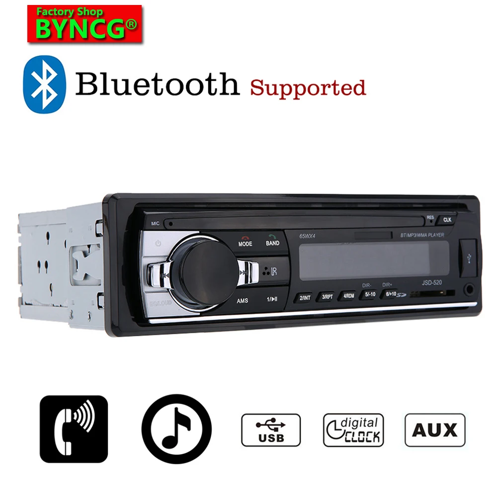 Автомагнитола BYNCG JSD520 12 В автомобильное радио Bluetooth1 din автомобильный стерео плеер