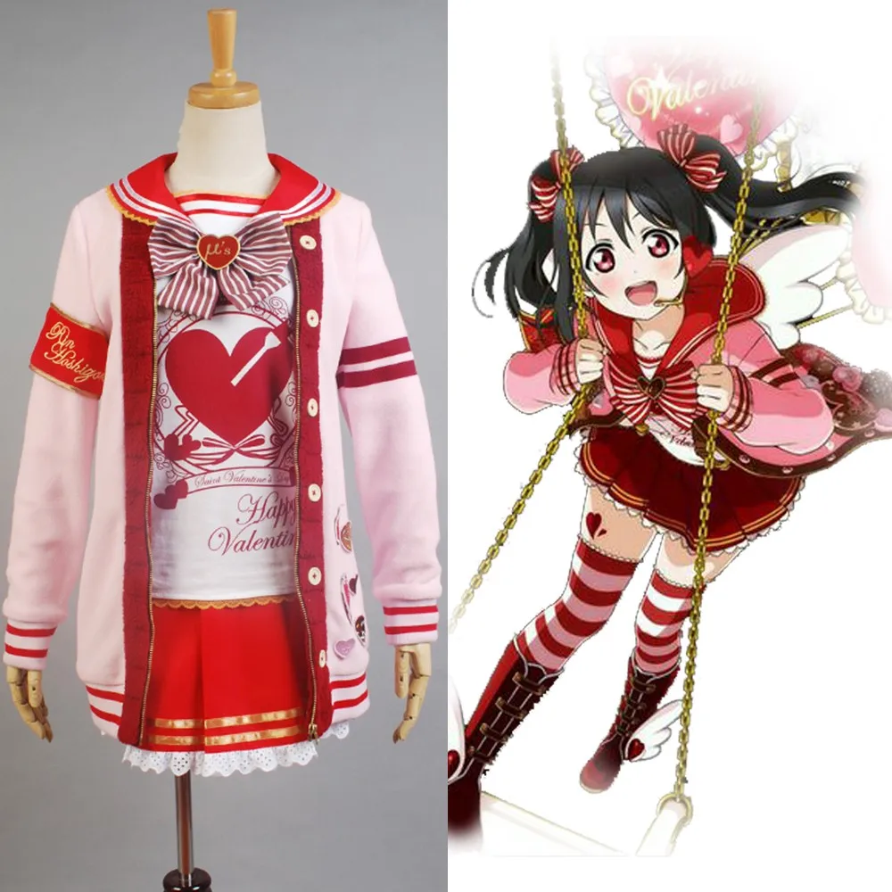 LoveLive! Love Live День Святого Валентина Yazawa Нико костюм для Хэллоуина и Рождества косплей костюм для женщин девочек полный комплект