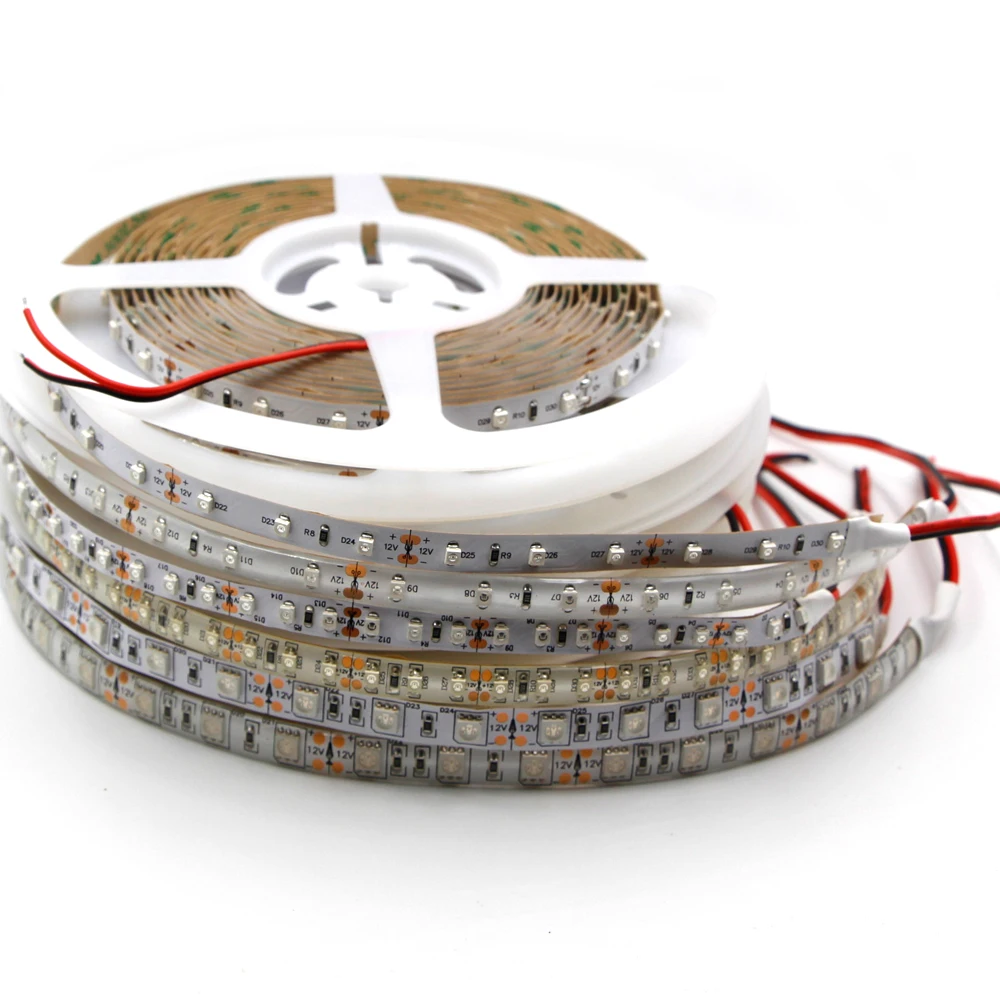 Ip67LED полоса света 600нм настоящий оранжевый SMD 5050 3528 лента Диодная Веревка огни 12 в 1