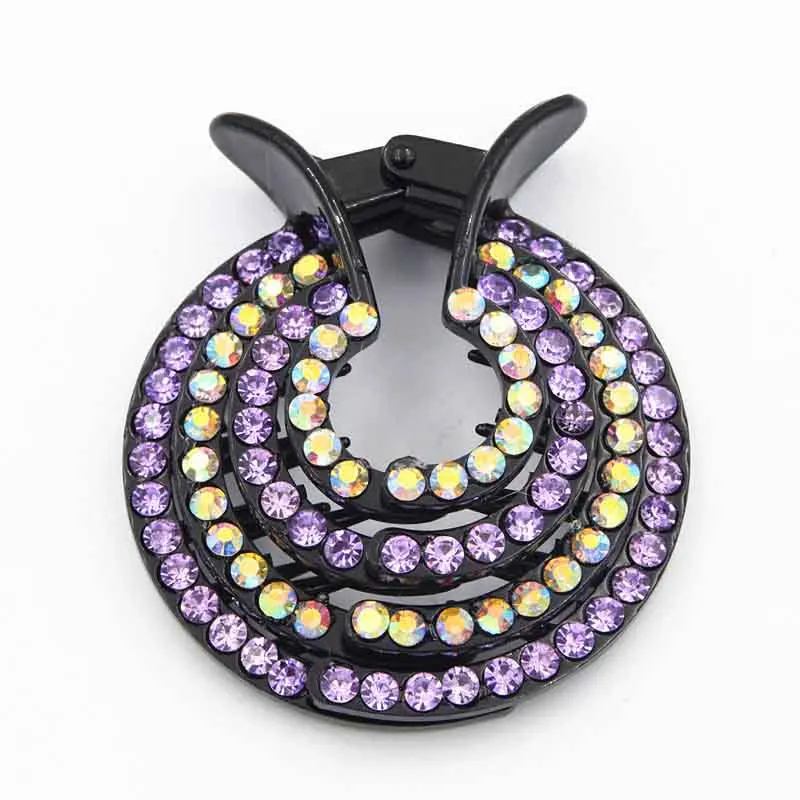

Women New Half-balloon Hair Clip Ponytail holder Colors Crystal Nest Expanding Rhinestone Hairpin 1PC Fashion Hair Claws