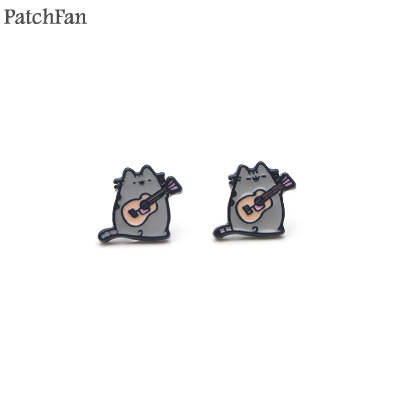 Patchfan с мультяшным котом Шарм Мультяшные сережки эмаль очаровательные милые