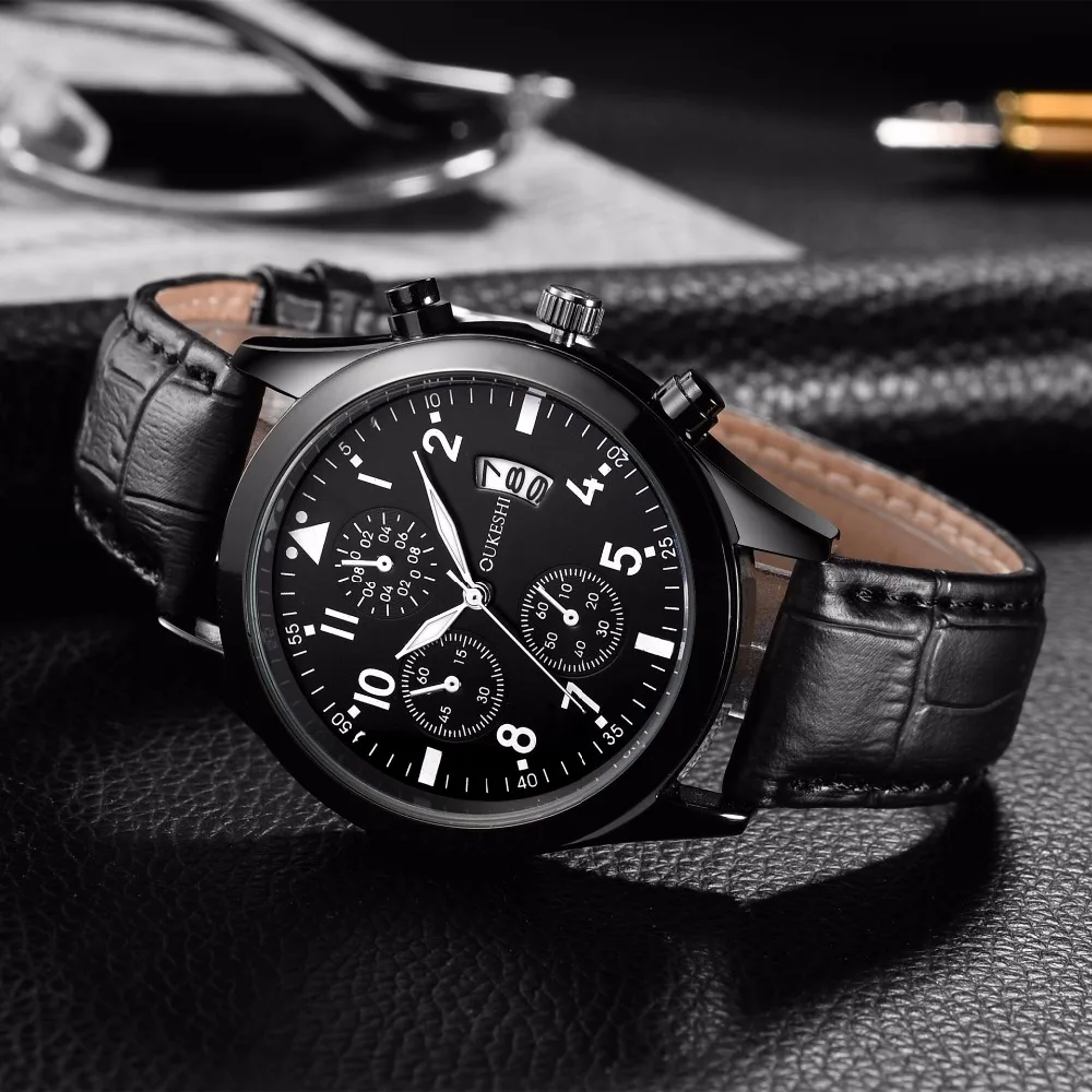 Мужские часы спортивные армейские кварцевые с кожаным ремешком|masculino|masculinos relogiosmasculino watch |