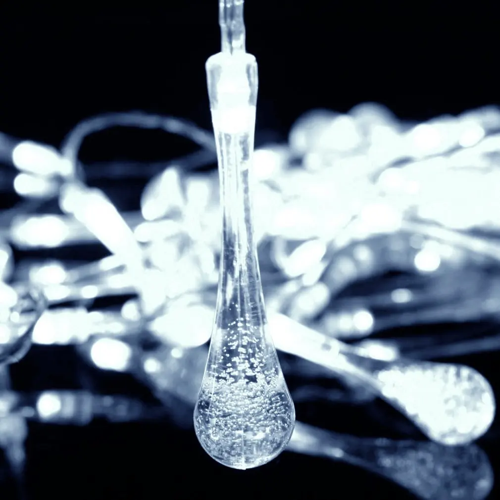 Солнечная энергия 30 LED светильник капли воды ing String водонепроницаемый строки для