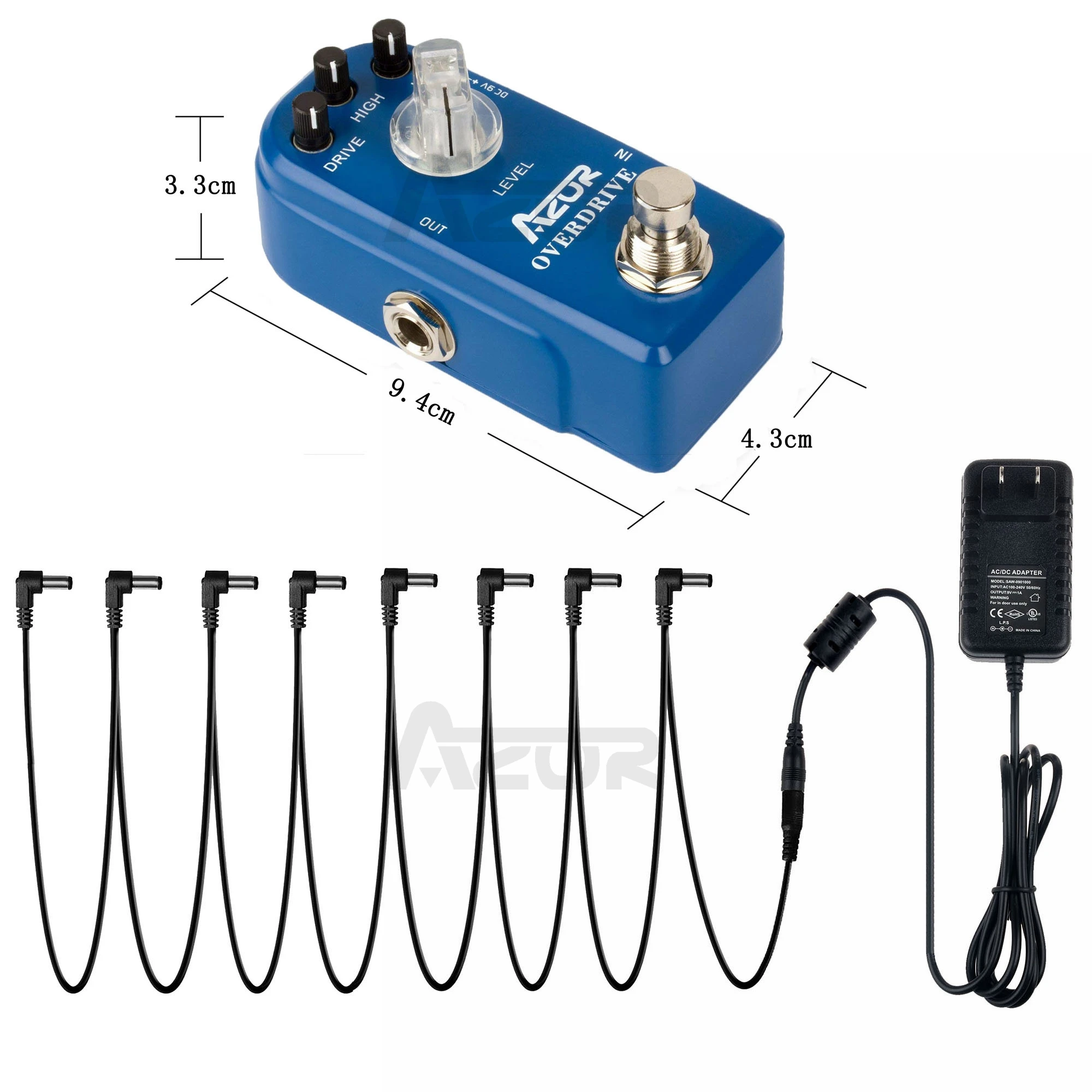 AP 308 овердрайв мини гитарная педаль эффектов с переходником Ture Bypass 9V1A и 8