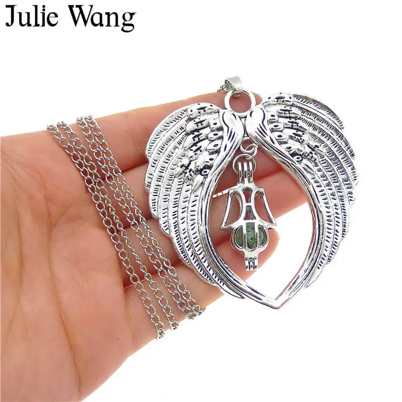 Julie Wang 1 шт. ожерелье с крыльями ангела для женщин сплав Дракона белый K диффузор