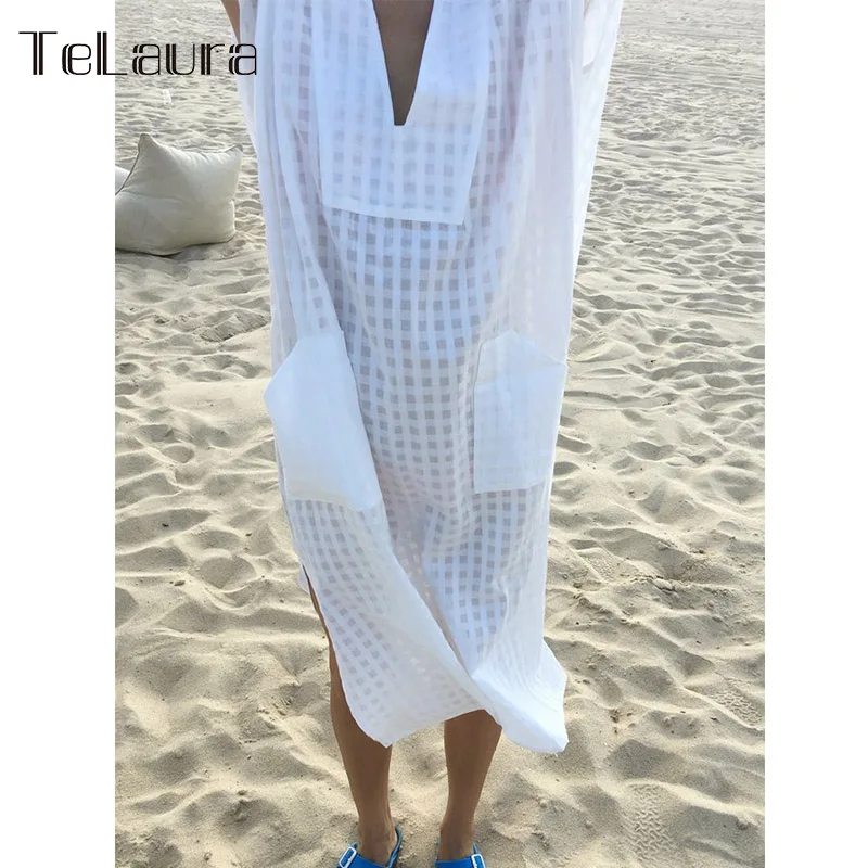 Новинка 2019 сексуальный пляжный купальный костюм белое пляжное длинное платье