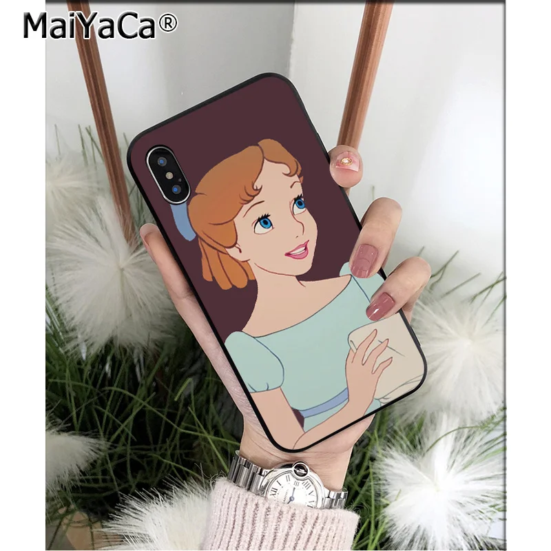 Мягкий силиконовый чехол для телефона MaiYaCa Peter Pan Wendy Tinkerbell из ТПУ черного цвета