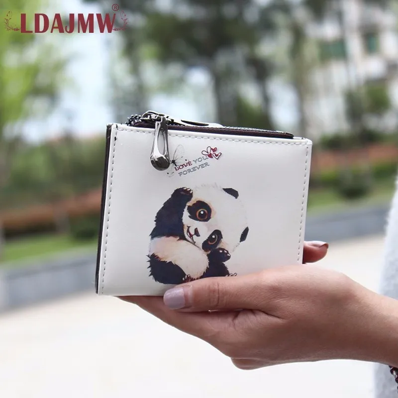 LDAJMW модный короткий кошелек из искусственной кожи с мультяшным принтом двойной
