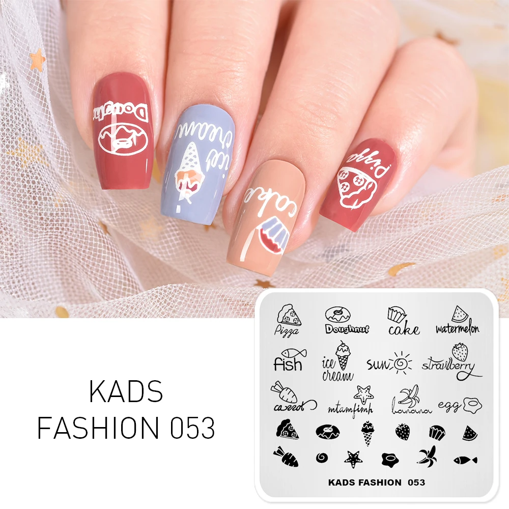 Шаблоны для дизайна ногтей KADS модный маникюрный штамп 053 стемпинга