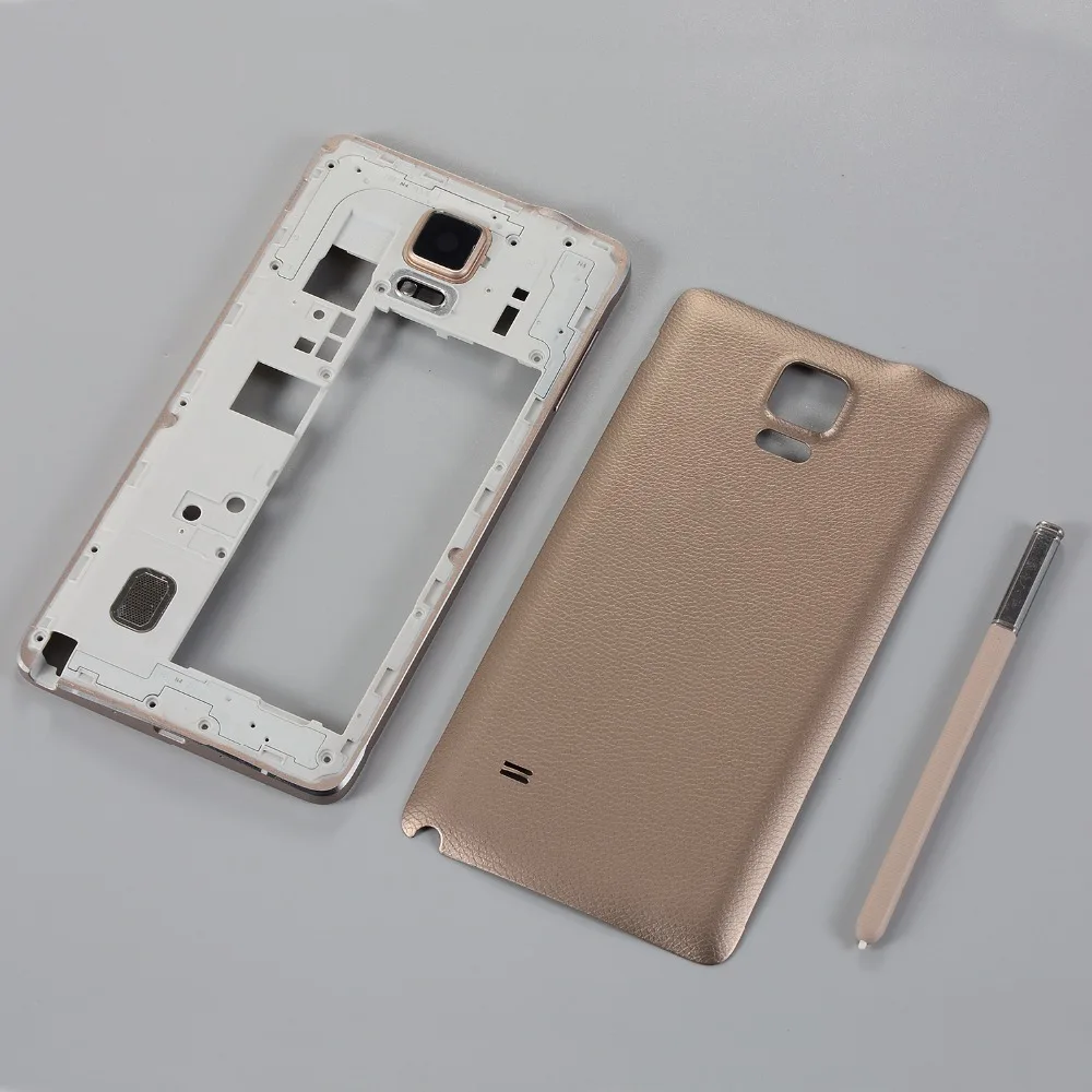 Чехол для Samsung Galaxy Note 4 N910F N910A N910P N910C задняя крышка батарейного отсека + средняя