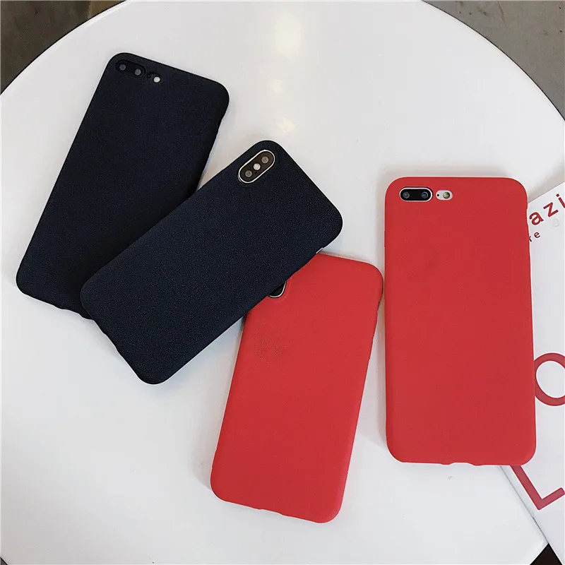 Ultra Thin Soft Matte TPU Case For Oneplus 3 5 5T 6 6T 7 Cute Love Heart Sand Texture Cover iPhone 6s 8 Plus X XR XS MAX |