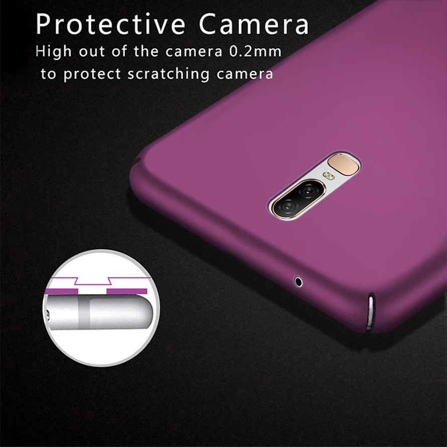 Fashion Luxury Case For Oneplus 6 Flip 360 Full Nice Hard PC Plain Back Cover SIX One Plus Oneplus6 6.28&quot |