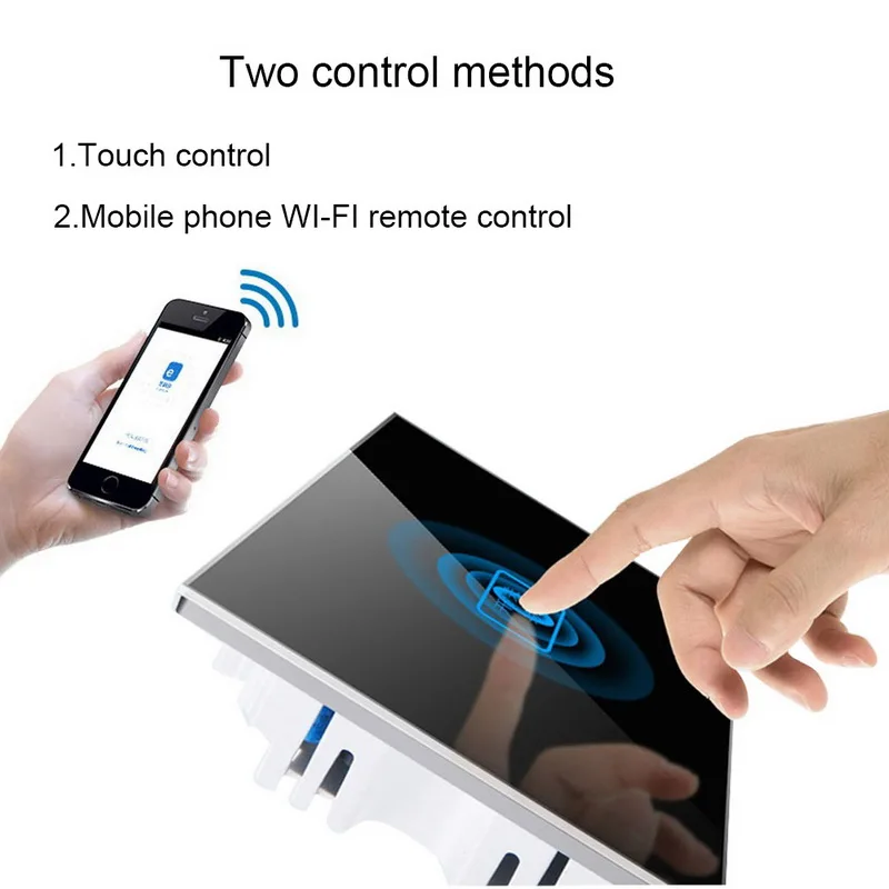 Беспроводной сенсорный выключатель 1/2/3 клавиши Wi-Fi панель из закаленного стекла