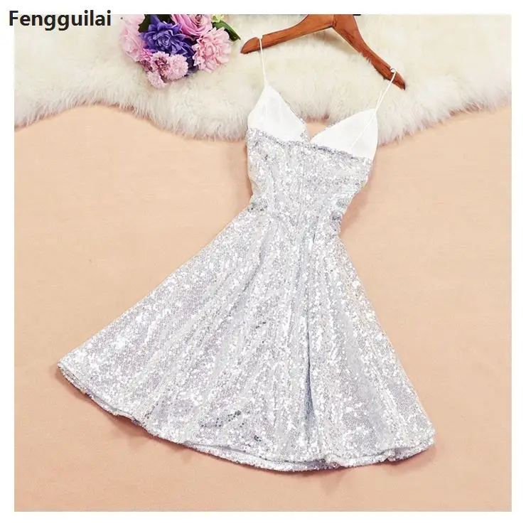 Женская одежда сексуальное летнее мини платье без рукавов с открытыми плечами и V