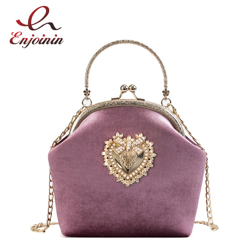 Женская бархатная сумочка в форме сердца модная повседневная сумка на плечо