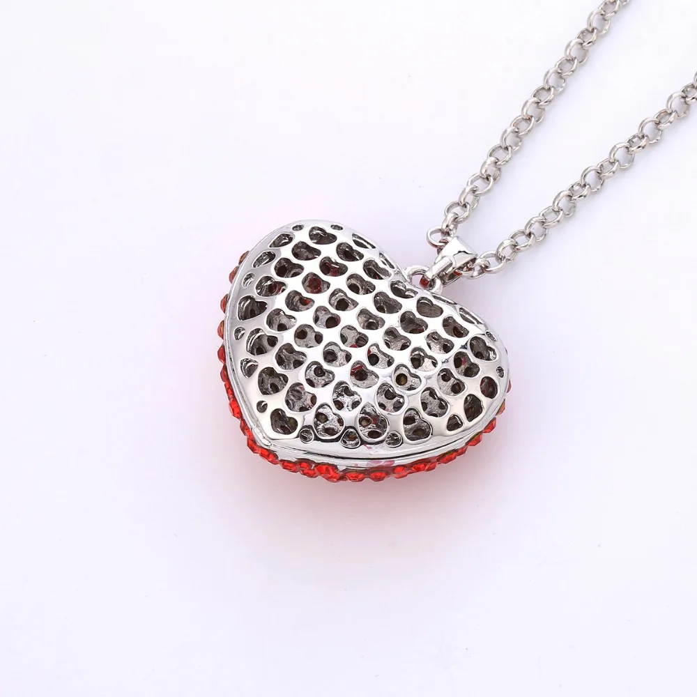 Роскошные ювелирные изделия из кубического циркония ожерелье с красным сердцем