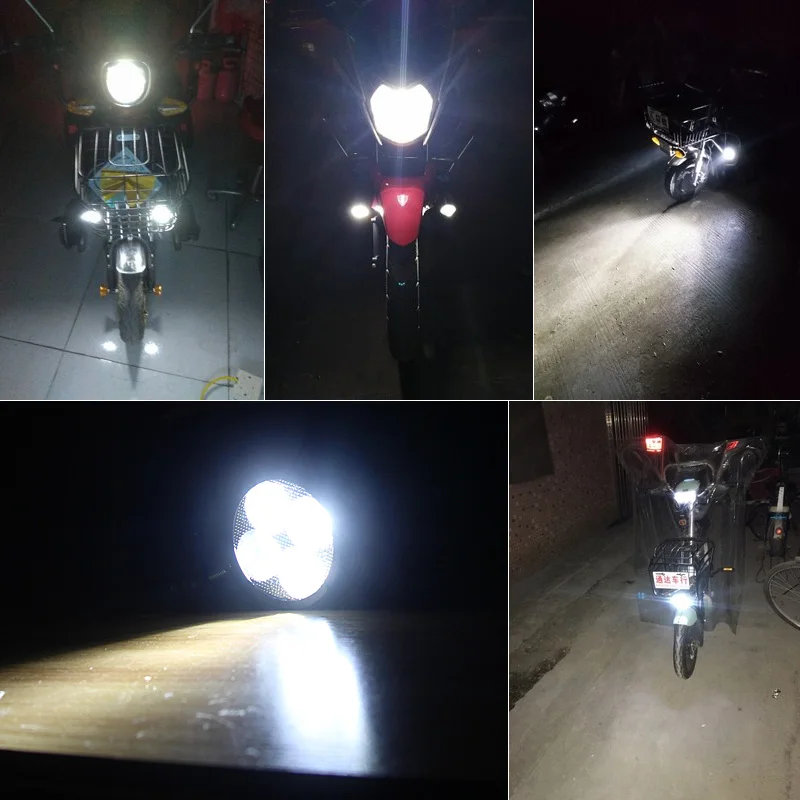 Светодиодный мотоцикла велосипедные фары Противотуманные лампы LED DRL 12V 80V