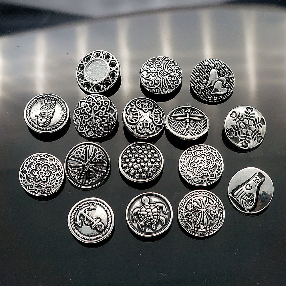 Hot sale 20Pcs KZ1205 Mixed styles 18mm metal snap buttons fit DIY bracelet Jewelry wholesale trendy | Украшения и аксессуары