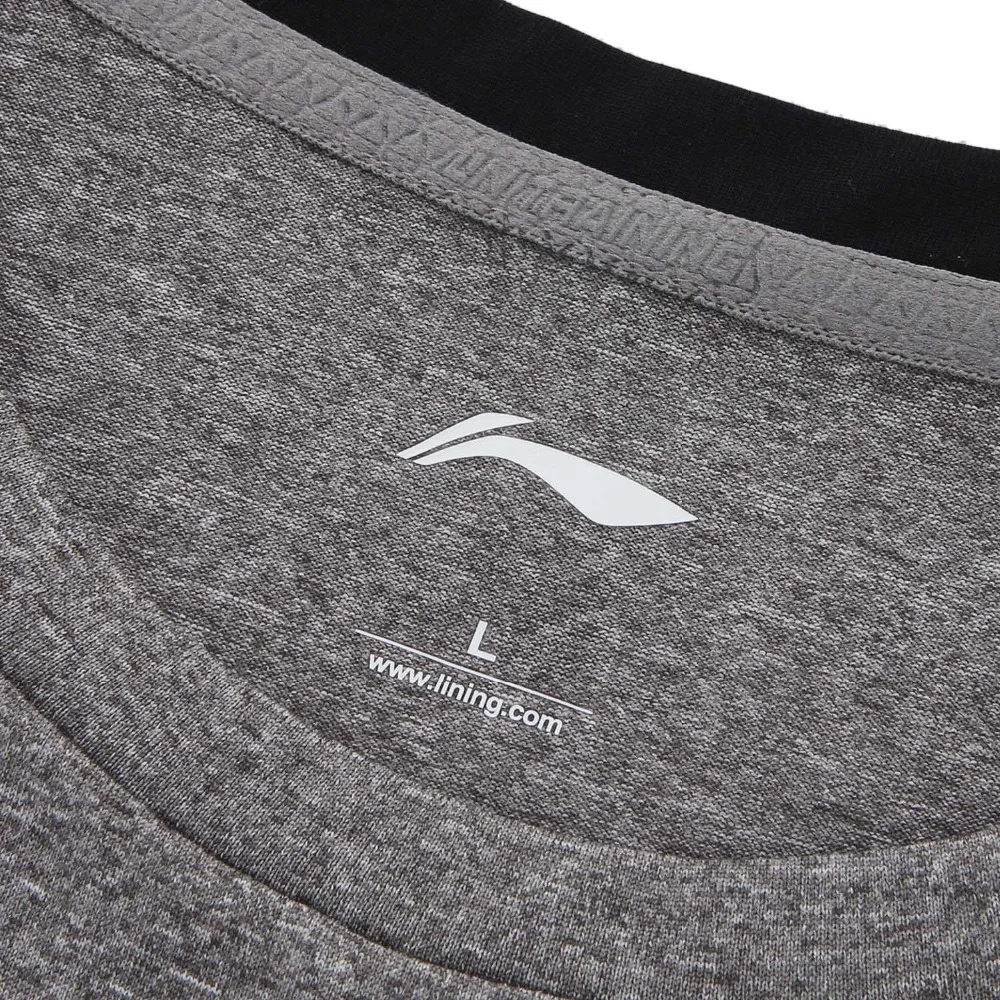 Li-Ning, мужская тренировочная серия, футболка, дышащая, 87% полиэстер, 13% спандекс, обычная посадка, подкладка, Спортивная футболка, топы ATSN185 MTS2857