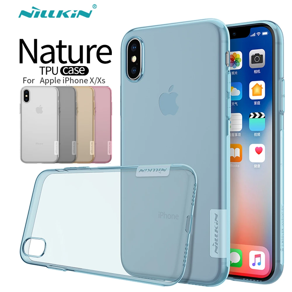 Чехол для Apple iPhone XS чехол X прозрачная задняя крышка серии Nillkin Nature из ТПУ