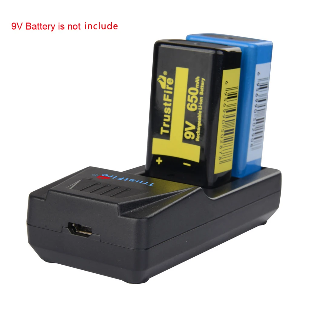 Зарядное устройство 6F22 с 2 слотами USB 9 В для перезаряжаемых литий ионных и никель