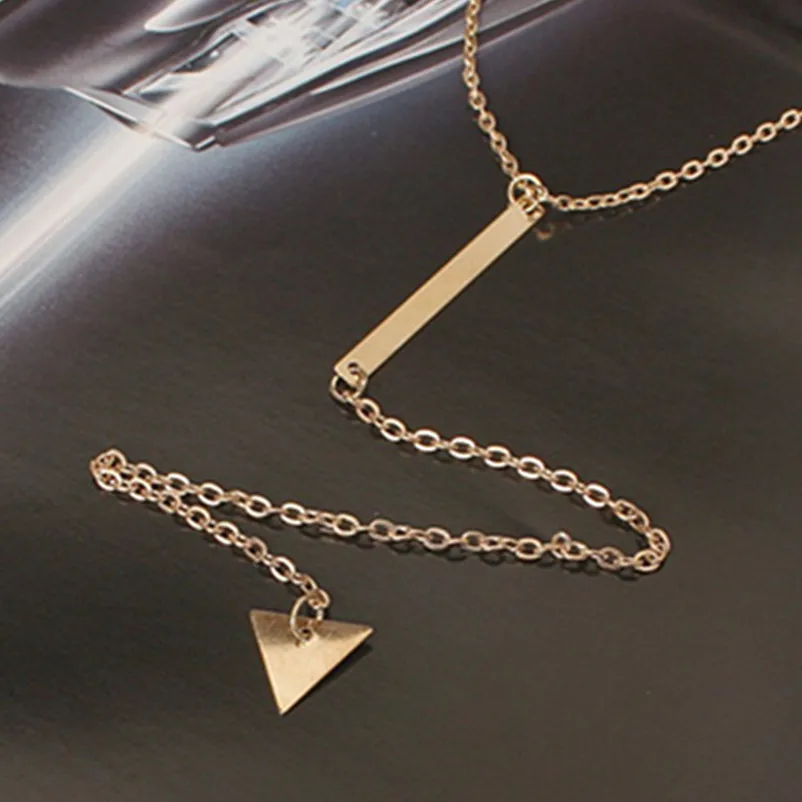 Women's Clavicle Tassel Triangle Chain Necklace Pendant Geometric Daily Use Of Summer Minimalist Fashion Jewelry X191 | Украшения и