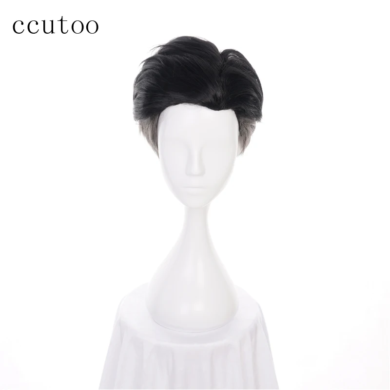 Ccutoo 30 см мужской короткий черный серый синтетический парик YURI! Парик для косплея