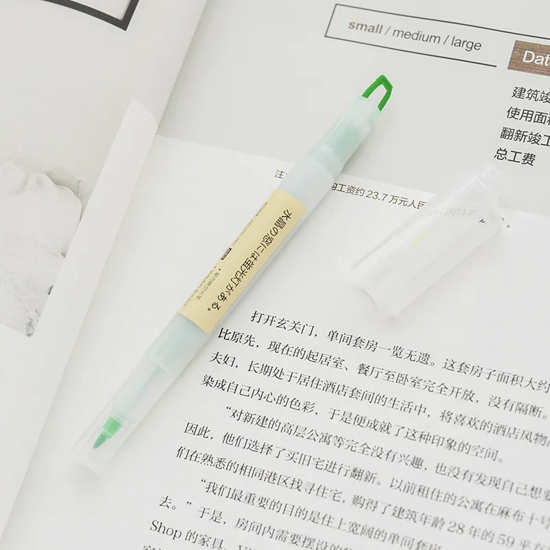 6 шт двухголовая флуоресцентная ручка для студентов с толстой/тонкой головкой кристаллическая перспективная оконная ручка
