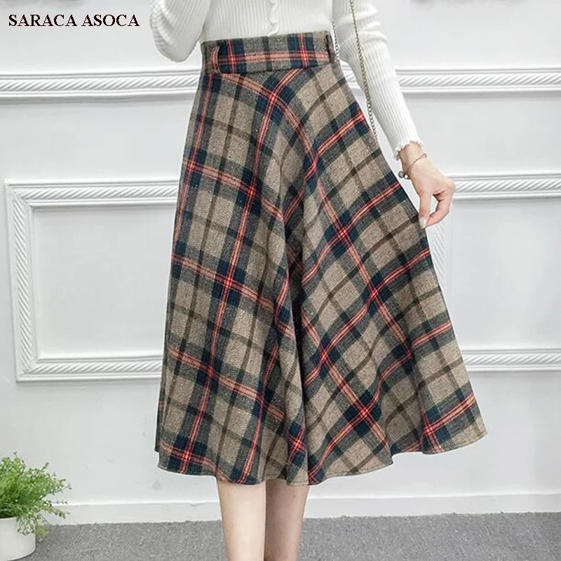 Осень зима плиссированные клетчатая юбка элегантный дизайн Студент девушки