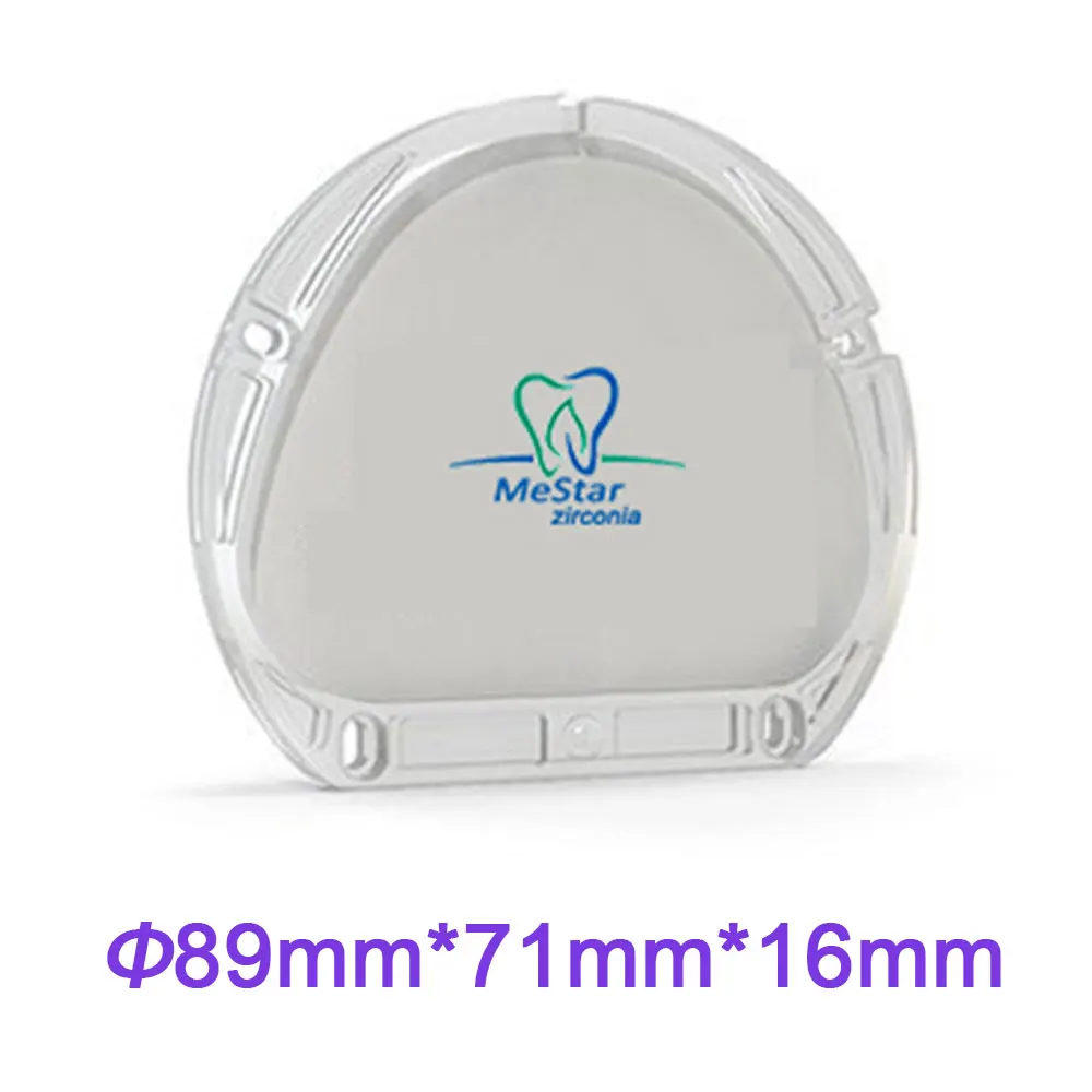 AG CADCAM Dental Materials Zirconia Blank 89*71*16mm White Color Super Translucent