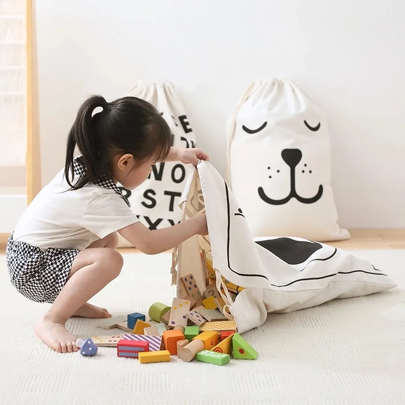 Toy Storage Bag Super Large Organizer Laundry Basket Washing Dirty Clothes Horse 68*48cm Canvas Beam Bin Save | Дом и сад