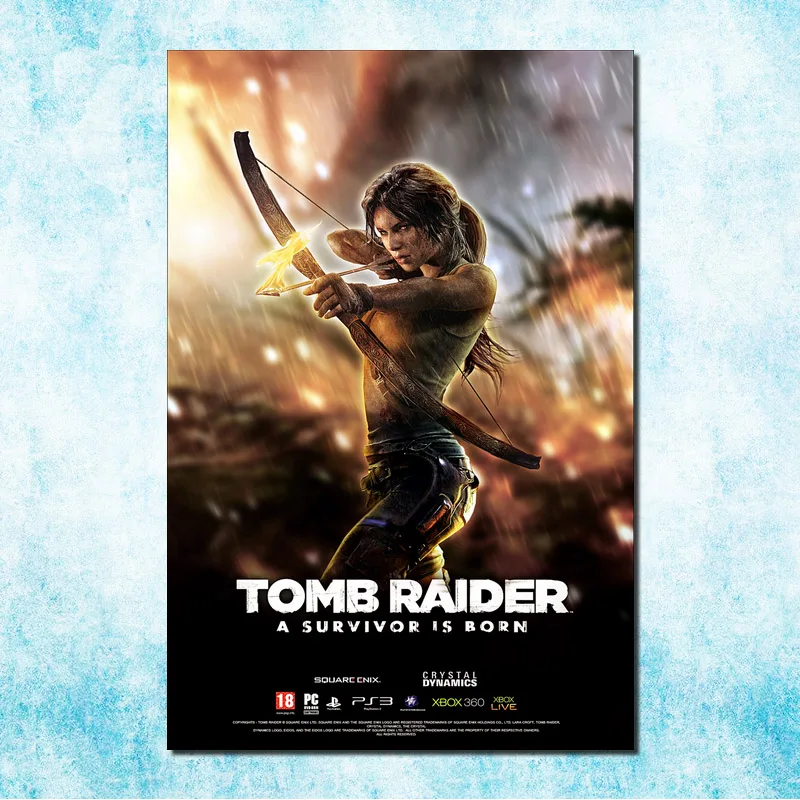 click Tomb Raider Лара Крофт Искусство Шелковый Холст печати плакатов 13x20 24x36 дюймов новая игра стены картину дома номер(больше)-4 - Цвет: click