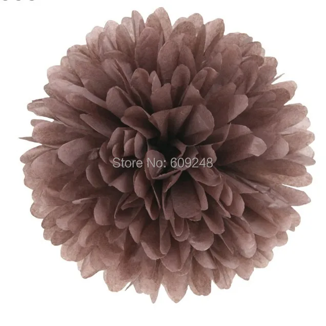 

10pcs 14"(35cm) Large Discount Party Nursery Decorations Brown Tissue Paper Pom Poms Hanging Flower Ball for Weddings