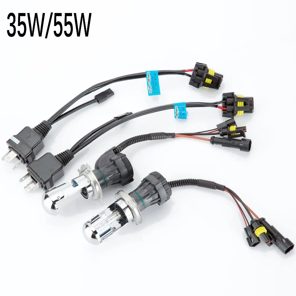 35 Вт/55 Вт 2 шт. H4 Bi xenon HID лампы с Управление линия реле провода 3000 K 4300 6000 8000 10000