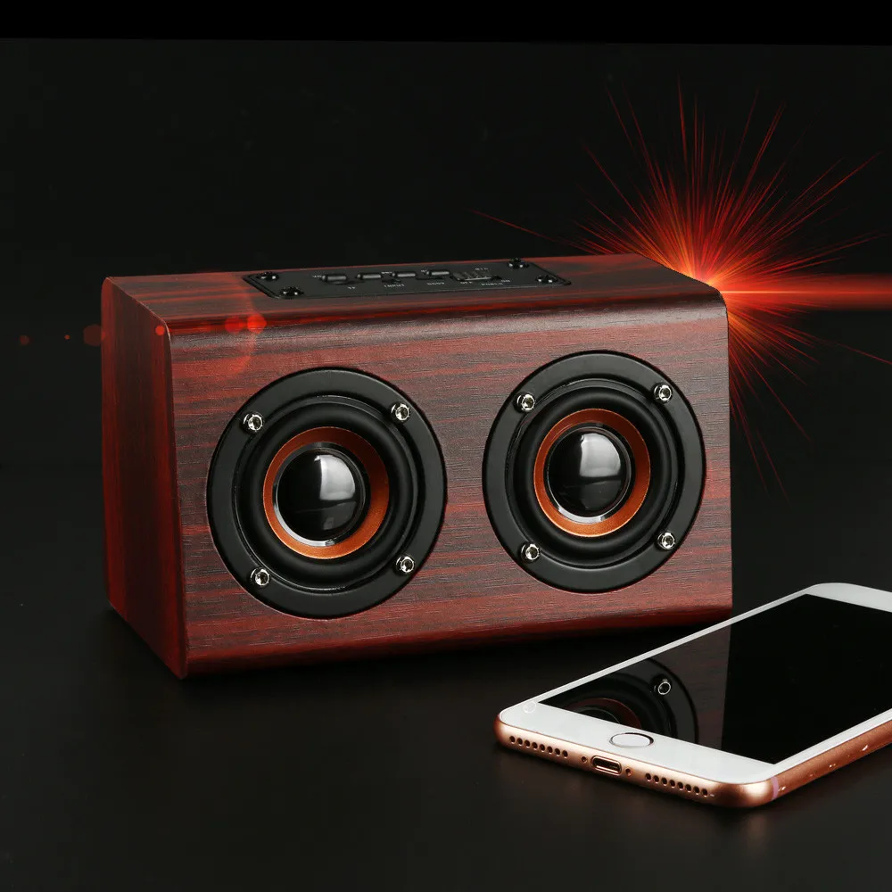 HIPERDEAL Bluetooth динамик Портативный ретро деревянный двойной громкий динамик супер бас джек Бумбокс радио акустическая система сабвуфер SY18